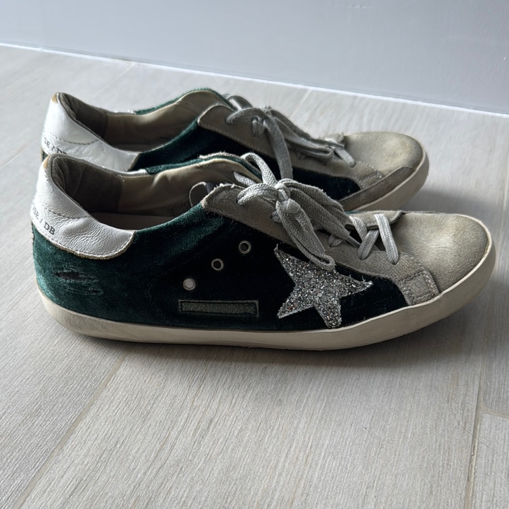 Golden Goose Green and Silver Women's Shoes